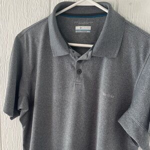 Columbia Omni-Shade Polo Shirt Men’s Medium Gray Performance Short Sleeve Golf